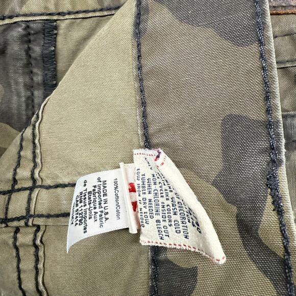 True Religion Jeans men's 40 Green Camo Military Woodland Flap Pockets USA made - Picture 11 of 14
